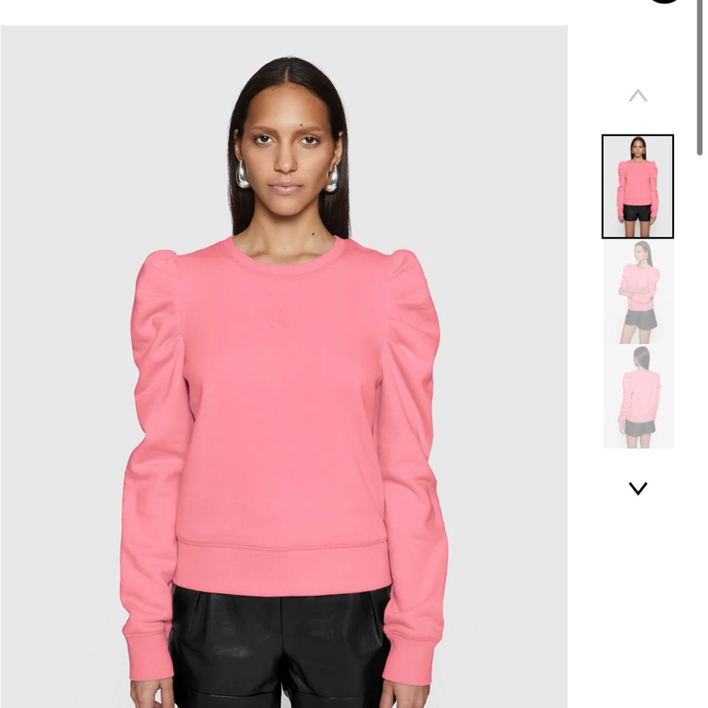 Pink Rebecca Minkoff puff shoulder sweatshirt